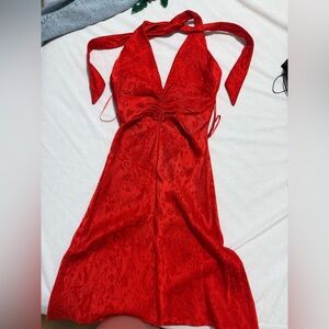 Zara Vibrant Red Backless Dress